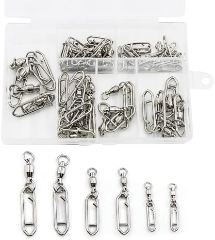 Natufish Fishing Snap Swivels 50/110Pcs High Strength for Saltwater Fishing by Natufish