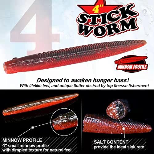 Ned-Rig-Kit-Finesse-Baits-Soft-Plastic-Worms-Fising-Lure for Bass Stick Swimbait Minnow Crawfish Lures Shroom Ned Jig Head Kit - Image 2