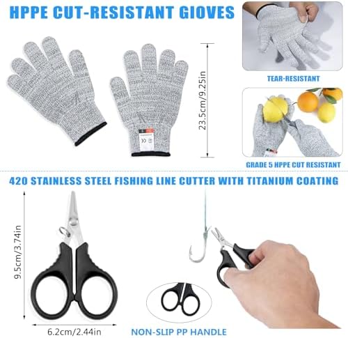 13-in-1 Fishing Multi-Tool Kit with Pliers, Fillet Knife, Lip Gripper, Scissor, Hook Remover - Fly, Ice, Saltwater & Freshwater Fishing for Serious Angler - Image 7