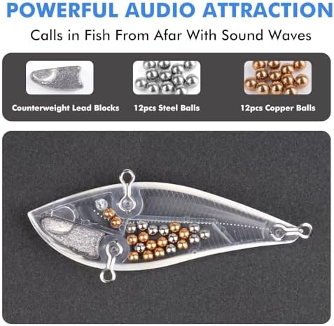TRUSCEND Easy Catch Crankbait with BKK Hooks, Shallow or Deep Diving Crank Bait Fishing Lures for Bass Pike Walleye, Unipue Wobble Design for More Bites, Vibe Lipless Crankbaits Freshwater Saltwater - Image 3