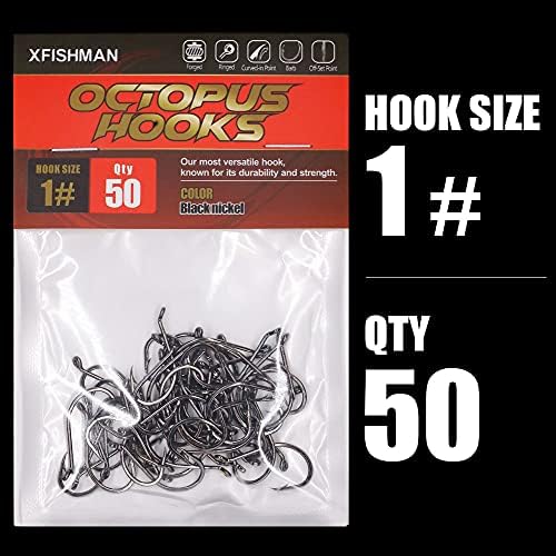 Octopus-Hook-Fishing-Beak-Circle-Hooks-Freshwater-Red-Black-100-50 Pack - Image 6