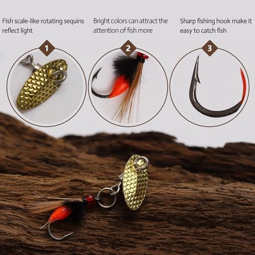 Dovesun Fly Fishing Trout Lures with Fishing Spinner 5PCS/10PCS - Image 4