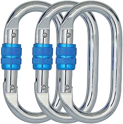 Heavy Duty Locking Climbing Carabiner Clip CE Rated 25 kN 5600 LB Rugged Terrain Approved Industrial Strength Twist Lock Carabiners Clips for Rigging, Ropes, Hammocks, Camping - Image 5