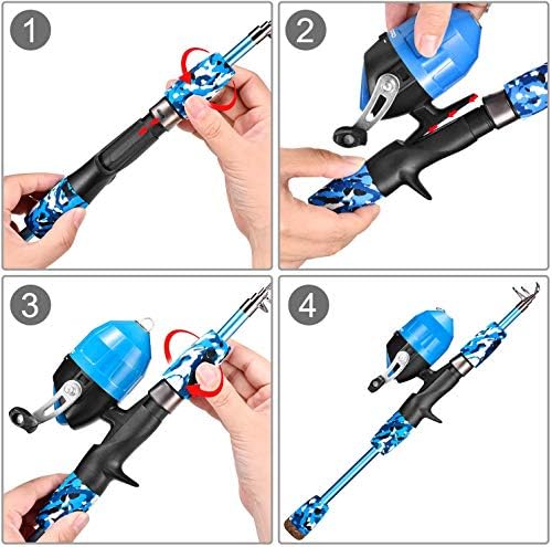ODDSPRO Kids Fishing Pole Pink, Portable Telescopic Fishing Rod and Reel Combo Kit - with Spincast Fishing Reel Tackle Box for Girls, Youth - Image 5