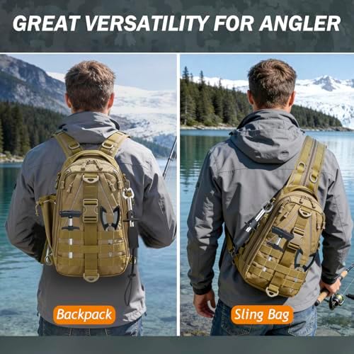 THKFISH Fishing Backpack with Tackle Boxes,Fishing Sling Bag with Gear - Image 6