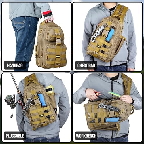PLUSINNO Fishing Backpack Tackle Bag, Water-Resistant Backpack with Rod Holder, Ideal Gifts for Men - Image 7