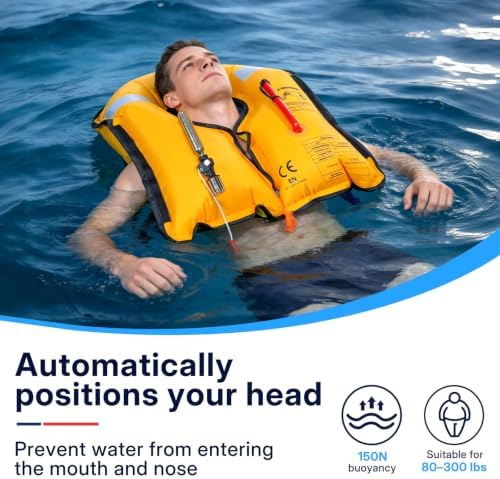Inflatable PFD Life Jackets for Adults, 33g CO2 Cylinder - Image 3