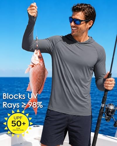 Boladeci Men's UPF 50+ Sun Protection Lightweight Hoodie Shirts Long Sleeve Fishing Shirt SPF UV Hiking Swim - Image 3