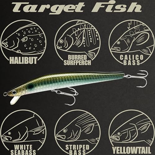 Lucky Craft FlashMinnow 125 YAWARA Saltwater Fishing Lure, Jerkbait for Halibut and Sea Bass, Long Casting Fishing Gear, Slow Sinking 5in 0.7oz, Tackle Box and Fish Accessories - Image 5