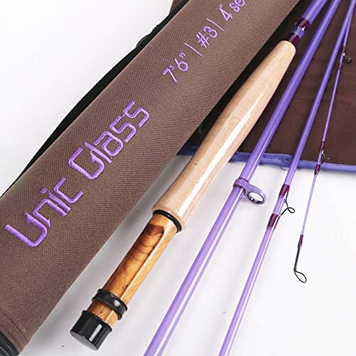 M MAXIMUMCATCH Maxcatch Fiberglass Fly Fishing Rod: 3wt/ 5wt/ 6wt/8wt in Blue,Orange, Purple or Transparent by Maxcatch