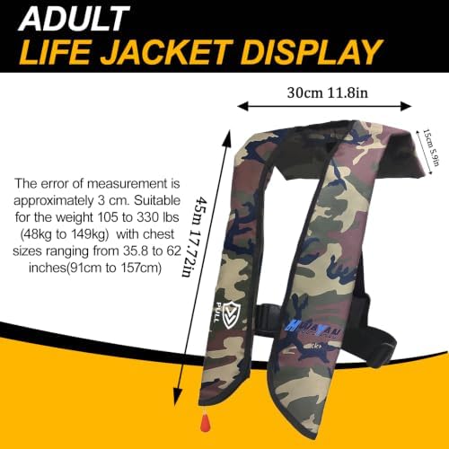 Manual Inflatable Life Jacket for Adults| Supports up to 330 lbs - Image 4