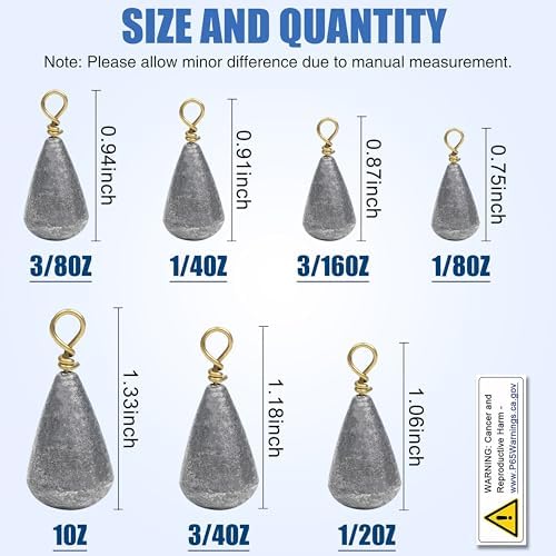 Bass Casting Sinkers Fishing Weights - 20/30pcs Bell Sinkers Drop Shot Weights with Brass Swivels for Saltwater & Freshwater - Image 3