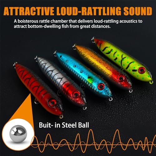 Catfish Rig, Demon Dragon Rattling Line Float Lure with Steel Leaders Circle Hooks Rigs, Bank Fishing Spook Rattle Float Santee Rig Catfishing Tackle - Image 4