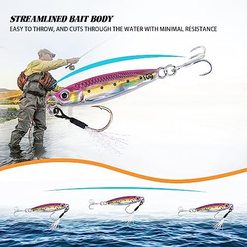 Goture Fishing Jigs, Vertical Jigging Lure with Assist & Treble Hooks - Image 5