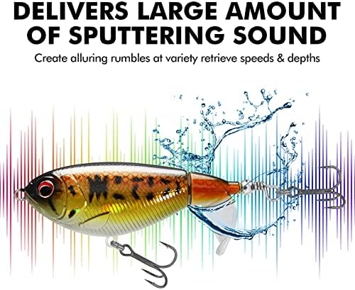TRUSCEND Top Water Fishing Lures with BKK Hooks, Easy Catch Plopper Lure for Freshwater or Saltwater, Floating Lures for Bass, Pike, Catfish, Surface Wobble PoPobait Bass Baits Fishing Gifts for Men - Image 3