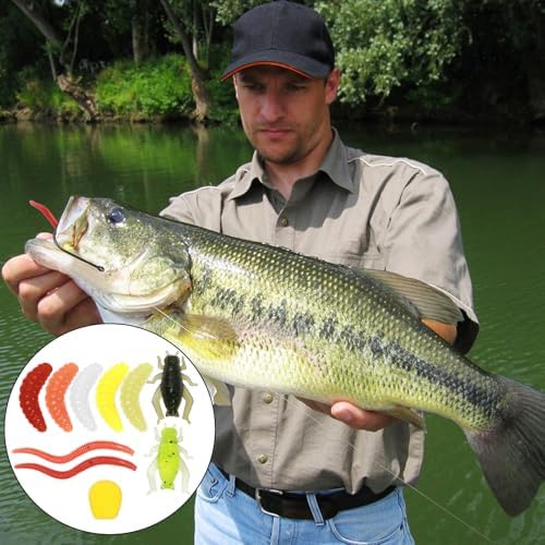 Realure 250 Pcs/4 Types Fishing Soft Plastic Worms Set Artificial Bread Worm & Earthworm & Cricket & Corn Baits Silicone Soft Maggot Simulation Bait Worm for Freshwater & Saltwater Sea Fishing - Image 6