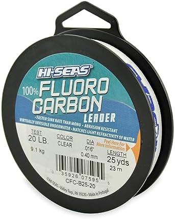 HI-SEAS 100% FLUOROCARBON Fishing LINE Leader - Clear Invisible Leader UNDETECTABLE to Fish, Fast Sinking 6LB-400LB by Hi-Seas