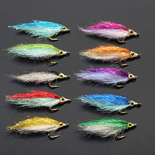 Tigofly 10pcs Ice Dub UV Polar Fry Salmon Minnow Fly Fishing Flies, Size 8 - Image 6