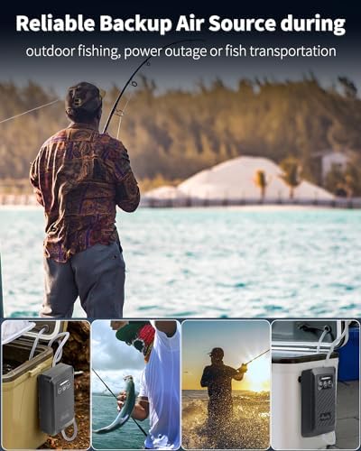 Pawfly Ultra Quiet Live Bait Aerator USB Rechargeable Battery Air Pump for 5-100 Gallon Bait Bucket Portable Battery Powered Oxygen Pump for Outdoor Fishing Power Outage and Fish Transportation - Image 7