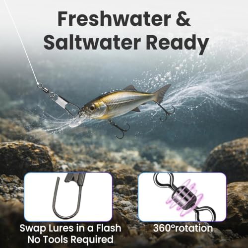 Natufish Fishing Snap Swivels & Barrel Swivels 50Pcs with Smooth Rotation - Image 3