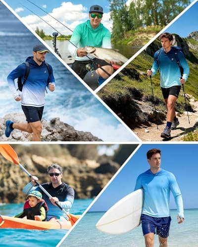 Roadbox Mens Fishing Sun Hoodie, Long Sleeve UPF 50+ UV Protection Shirts - Image 6