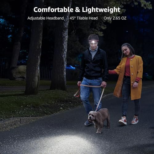 Lepro Rechargeable LED Headlamp Bright Waterproof Headlight 6 Modes - Red - Image 5