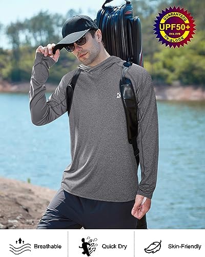 Roadbox Men's UPF 50+ Fishing Shirts, Long Sleeve UV Sun Protection Hoodie - Image 6