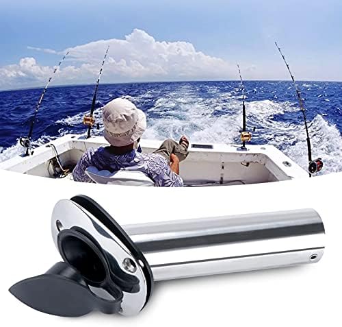 Hoffen 2Pcs Boat Stainless Steel Fishing Rod Holder Flush Mount 15/30/90 Degree with PVC Cap,Inner Tube and Gasket - Image 5