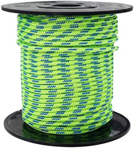 GM CLIMBING Green 3mm Accessory Cord 400LBS Double Braided Durable Pull Cord Tent Tarp Hammock Guyline for Rigging Backpacking Survival Mountaineering 100Ft Roll by GMCLIMBING