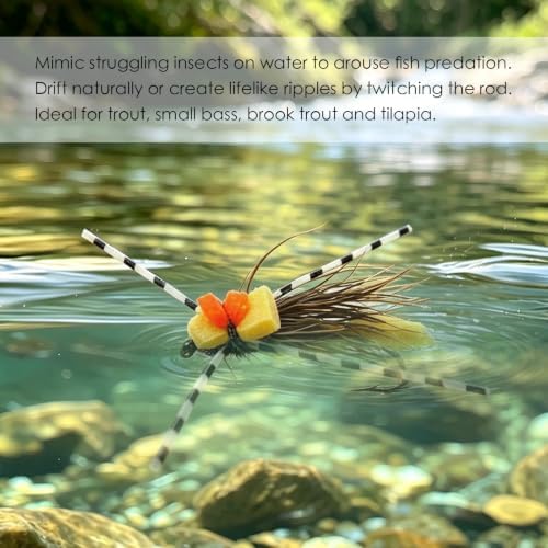 Fly Fishing Flies Kit Hand-Tied Dry Wet Flies Nymphs Streamers Assortment with Fly Box - Image 6