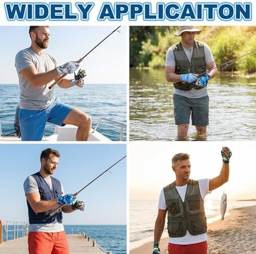 4 Pairs Fingerless Gloves Fishing Gloves, UPF 50+ Breathable, Quick-Drying Sun Protection for Men & Women Anti-Slip for Fishing, Cycling - Image 6