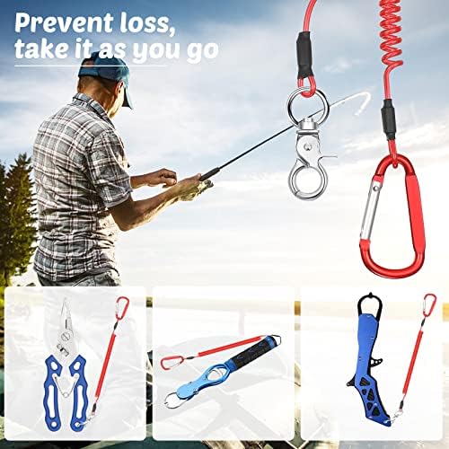Woanger Coiled Lanyard for Tools Steel Wire Retractable,Red - Image 4