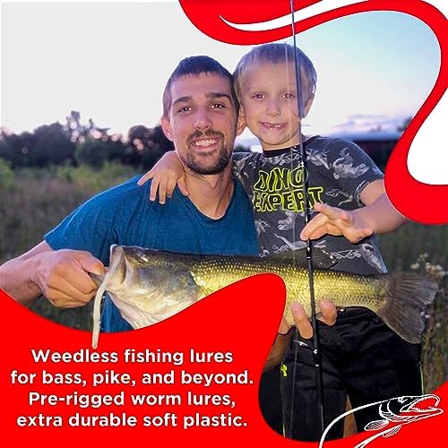 DeLong Lures 6" KILR Worm – Made in USA Weedless Pre-Rigged Soft Plastic Swimbaits, Extra Durable Bass Fishing Lures for Pike and More, 5-Pack Variety - Image 6