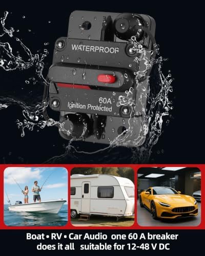 60A Marine Circuit Breaker 12V-48V Manual Reset for Trolling Motor - Image 5
