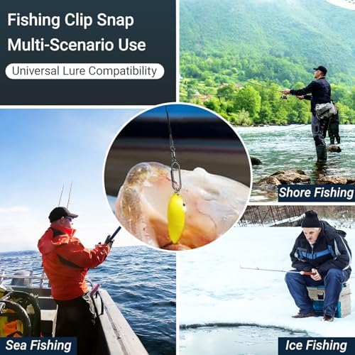 AMYSPORTS High Strength Saltwater Barrel Swivels Fishing Tackle Stainless Steel Line Connector Fishing Snaps Swivel Change Quick Fishing Clips Snap Black Nickel - Image 7