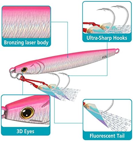 TRUSCEND Metal Fishing Jigs Lures with Hand-Polished, Colorfully Reflective Lead Fishing Spoons Glow Hard Swimbaits for Bass, Walleye, Trout, Salmon, Freshwater & Saltwater Fishing Gear Gifts for Men - Image 3