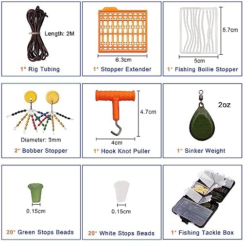 Carp Fishing Equipment Kit, 277pcs Carp Fishing Tackle Box with Carp Hooks Boilies Corn Baits Weights Rigs Swivels Snaps Various Gear Accessories Set for Men Gift - Image 2