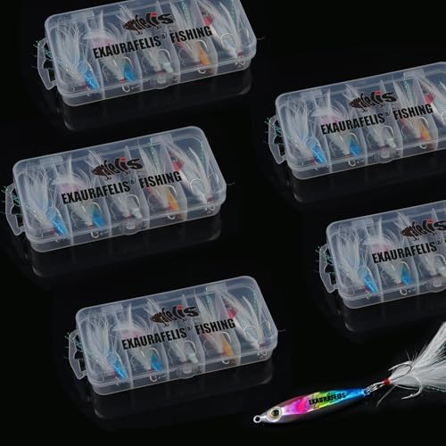 EXAURAFELIS Jigging Bait Fishing Lures Fishing Gear Jig Fishinglure Spoon Lures Sinking Metal Spoons swimbaits for Bass Trout Tuna Kingfish Snapper Cobia Tackle Box Freshwater Saltwater - Image 6