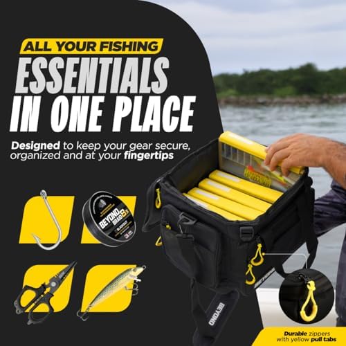 Beyond Fishing Hauler Tackle Bags – Water-Resistant with Hard Molded Bottom – Fishing Tackle Storage Bag for Freshwater & Saltwater – Holds Tackle Boxes & Fishing Gear - Image 3