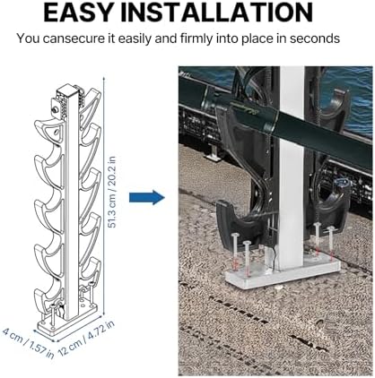 Fishing Rod Holder for Boat, Crappie Rod Holder for Transportation & Storage，Heavy Duty Angler Accessory for Fishing Boat & Pontoon boat (8 Rod) - Image 6
