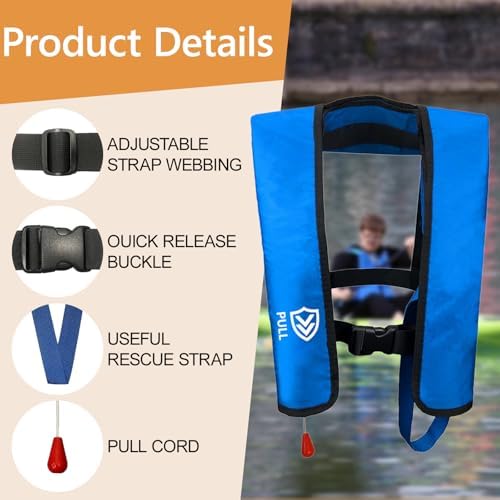 Manual Inflatable Life Jacket for Adults| Supports up to 330 lbs - Image 5