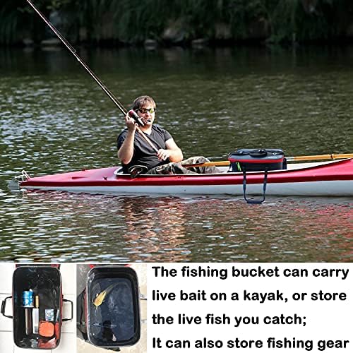 Grneric Fishing Bucket, 6Gallon/8Gallon/10Gallon Foldable Fish Bucket,Live Fish Container Multi-Functional Live Fish Bait Bucket,Outdoor Camping EVA Fishing Bag and Fish Protection Bucket - Image 4