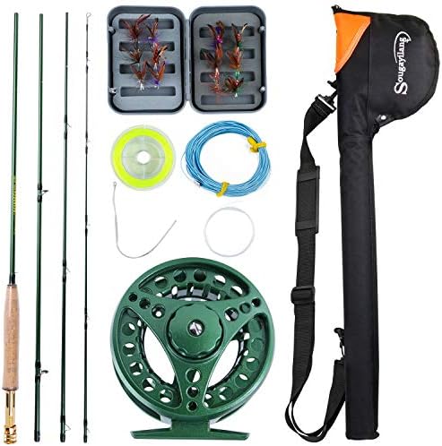 Sougayilang Saltwater Freshwater Fly Fishing Rod with Reel Combo Kit by Sougayilang