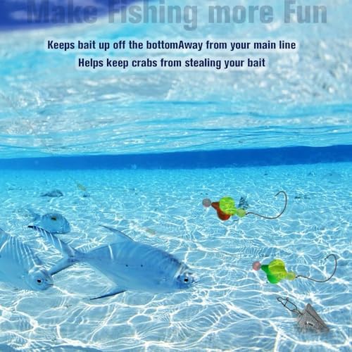 Dovesun 220/104/80/60/54/52/42pcs Pompano Rig Floats for Surf Fishing Foam Bobbers for Fishing Fly Fishing Bobbers Floats Bright Color Kit/Round/Cylindrical/Heart/Bullet/Pill/Spin Shape - Image 4