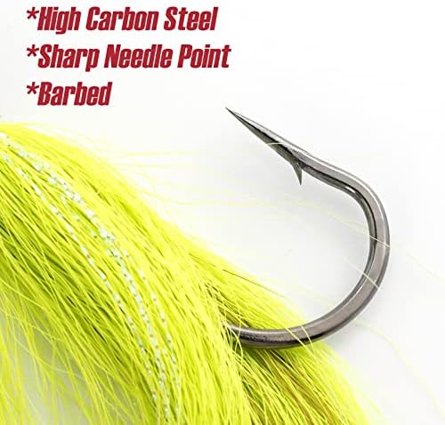 Dr.Fish 3 Pack Bucktail Jig Lure Hair Jig Saltwater Freshwater Lures Surf Fishing Bass Flounder Striper Bluefish Halibut Redfish - Image 4
