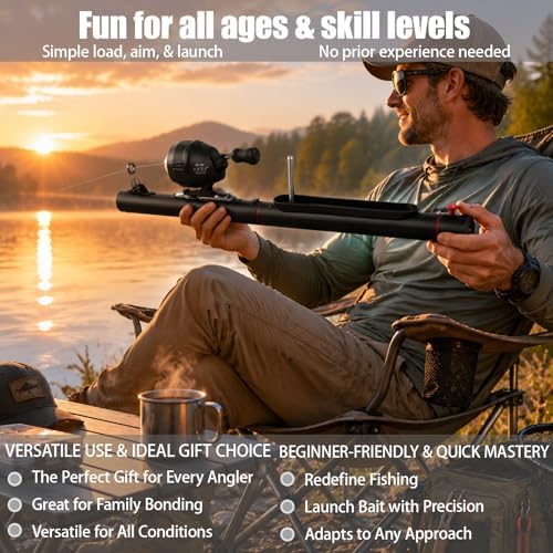 Catapult Fishing Rod – Metal Bait Launcher with Reel Seat, Long Distance Casting Tool for Ground Bait & Lure Delivery, Portable Design for Freshwater & Saltwater Fishing - Image 3