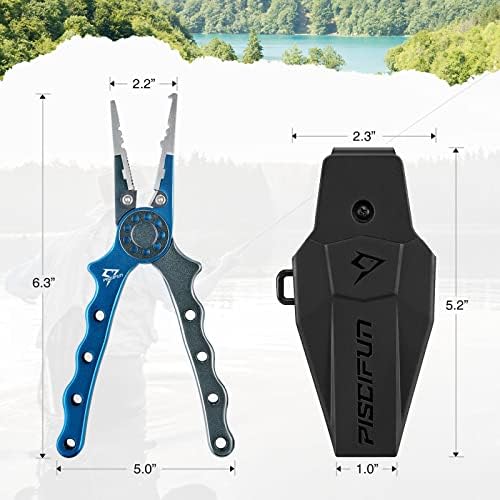 Piscifun Saltwater Fishing Pliers, Aluminum, Split Ring, Braid Cutter - Image 5
