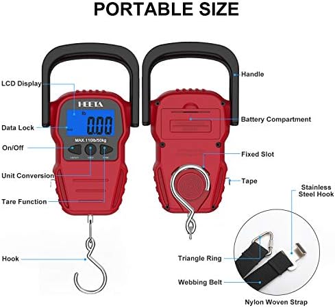 HEETA Fish Scale Digital Fishing Luggage Weight Scale with Measuring Tape - Image 3