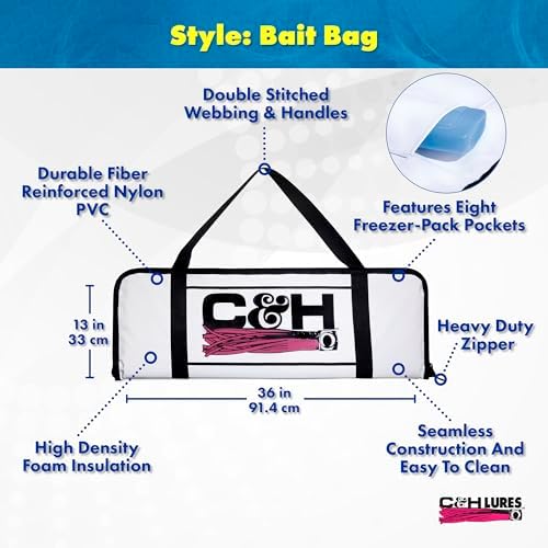 C&H Lures Fish Bag - Durable Fish Cooler, 40 in x 88 in, X-Large, White - Image 3