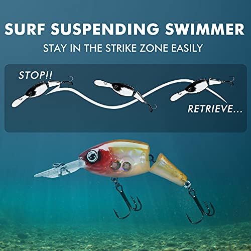 TRUSCEND Swimmax Easy Catch Fishing Lures with BKK Hooks, Wiggling, Vibrating, Rattling and Gurgling for More Bite, Heavy-Duty Dyneema Fiber Jointed Swimbaits for Bass, Trout, Walleye, Crappie, Pike - Image 4